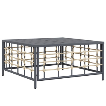 Antracitszürke polyrattan kerti asztal 70 x 70 x 34 cm - utánvéttel vagy ingyenes szállítással