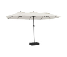 Homokfehér dupla tetős napernyő 449x245 cm - utánvéttel vagy ingyenes szállítással
