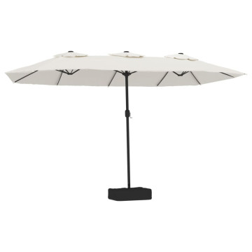 Homokfehér dupla tetős napernyő 449x245 cm - utánvéttel vagy ingyenes szállítással