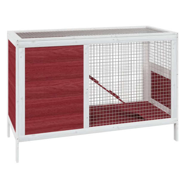 Kávébarna tömör fenyőfa nyúlketrec 103 x 44 x 69,5 cm - utánvéttel vagy ingyenes szállítással
