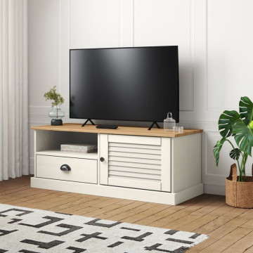 VIGO fehér tömör fenyőfa TV-szekrény 106 x 40 x 40 cm - utánvéttel vagy ingyenes szállítással