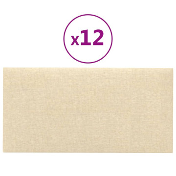 12 db krémszínű szövet fali panel 30 x 15 cm 0,54 m² - utánvéttel vagy ingyenes szállítással