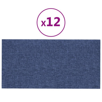 12 db kék szövet fali panel 30 x 15 cm 0,54 m² - utánvéttel vagy ingyenes szállítással