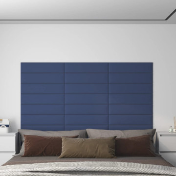 12 db kék szövet fali panel 60 x 15 cm 1,08 m² - utánvéttel vagy ingyenes szállítással