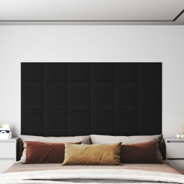 12 db fekete szövet fali panel 30 x 30 cm 1,08 m² - utánvéttel vagy ingyenes szállítással