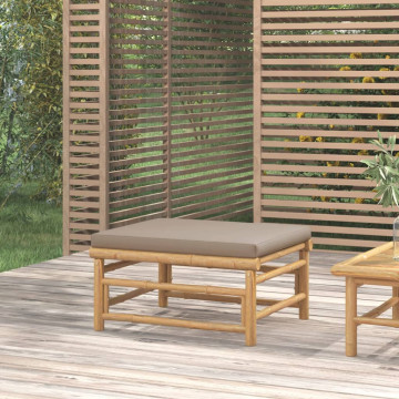 Bambusz kerti lábtartó tópszínű párnával - utánvéttel vagy ingyenes szállítással