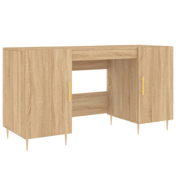 Sonoma tölgy színű szerelt fa íróasztal 140 x 50 x 75 cm - utánvéttel vagy ingyenes szállítással