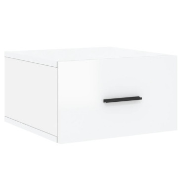 Magasfényű fehér falra szerelhető éjjeliszekrény 35x35x20 cm - utánvéttel vagy ingyenes szállítással