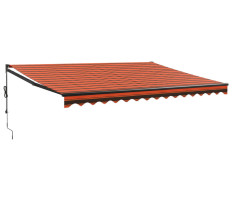 Narancs-barna szövet és alumínium behúzható napellenző 4,5x3 m - utánvéttel vagy ingyenes szállítással