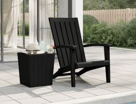 Fekete polipropilén kerti adirondack szék - utánvéttel vagy ingyenes szállítással
