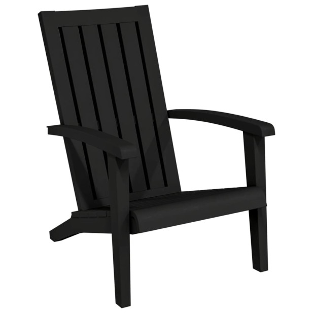 Fekete polipropilén kerti adirondack szék - utánvéttel vagy ingyenes szállítással