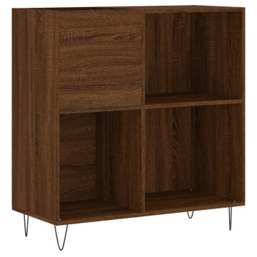 Barna tölgy színű szerelt fa hanglemezszekrény 84,5x38x89 cm - utánvéttel vagy ingyenes szállítással