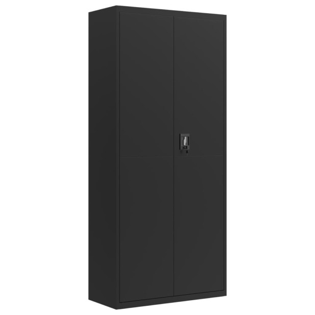 Fekete acél irattartó szekrény 90x40x200 cm - utánvéttel vagy ingyenes szállítással