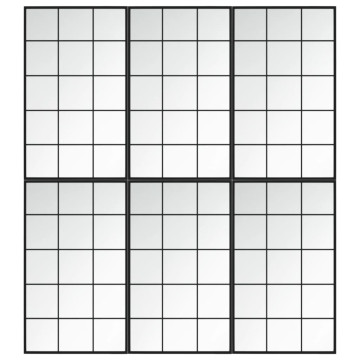 6 db fekete fém fali tükör 100x60 cm - utánvéttel vagy ingyenes szállítással