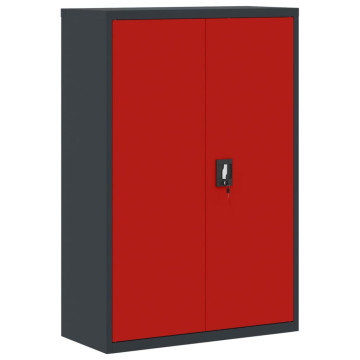 Antracitszürke-piros acél irattartó szekrény 90x40x140 cm - utánvéttel vagy ingyenes szállítással