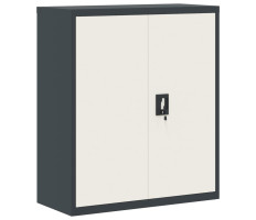 Antracitszürke-fehér acél irattartó szekrény 90x40x105 cm - utánvéttel vagy ingyenes szállítással