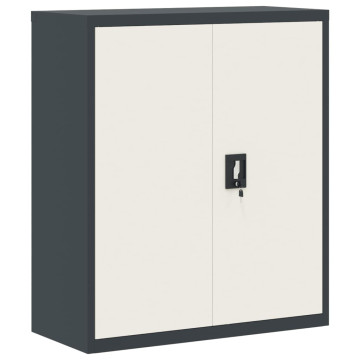 Antracitszürke-fehér acél irattartó szekrény 90x40x105 cm - utánvéttel vagy ingyenes szállítással