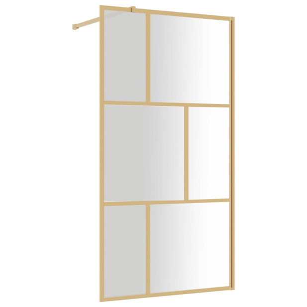 Aranyszínű zuhanyfal átlátszó ESG üveggel 115 x 195 cm - utánvéttel vagy ingyenes szállítással