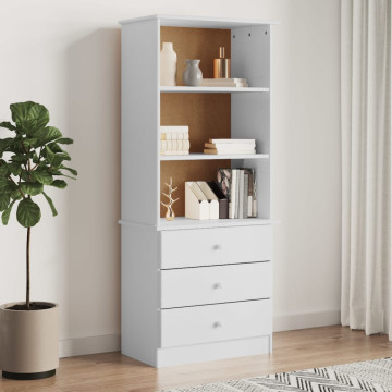 ALTA fehér tömör fenyőfa könyvszekrény 60x35x142 cm - utánvéttel vagy ingyenes szállítással