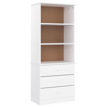 ALTA fehér tömör fenyőfa könyvszekrény 60x35x142 cm - utánvéttel vagy ingyenes szállítással