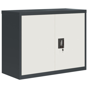 Antracitszürke-fehér acél irattartó szekrény 90x40x70 cm - utánvéttel vagy ingyenes szállítással