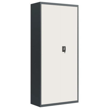 Antracitszürke-fehér acél irattartó szekrény 90x40x200 cm - utánvéttel vagy ingyenes szállítással