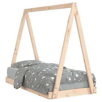 Gyerek tömör fenyőfa ágykeret 70 x 140 cm - utánvéttel vagy ingyenes szállítással