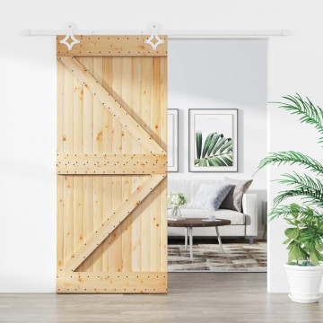Tömör fenyőfa tolóajtó fémszerelék szettel 100 x 210 cm - utánvéttel vagy ingyenes szállítással