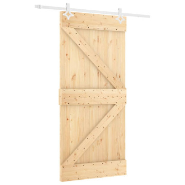 Tömör fenyőfa tolóajtó fémszerelék szettel 100 x 210 cm - utánvéttel vagy ingyenes szállítással