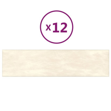 12 db krémszínű bársony fali panel 60 x 15 cm 1,08 m² - utánvéttel vagy ingyenes szállítással