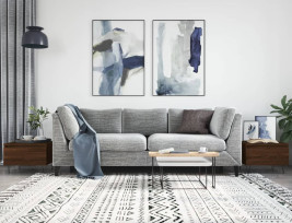 2 db barna tölgyszínű szerelt fa dohányzóasztal 50 x 46 x 35 cm - utánvéttel vagy ingyenes szállítással