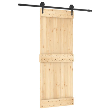Tömör fenyőfa tolóajtó fémszerelék szettel 80 x 210 cm - utánvéttel vagy ingyenes szállítással