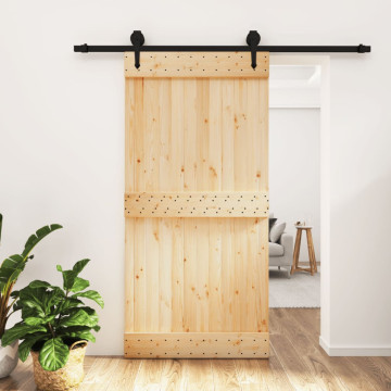 Tömör fenyőfa tolóajtó fémszerelék szettel 100 x 210 cm - utánvéttel vagy ingyenes szállítással