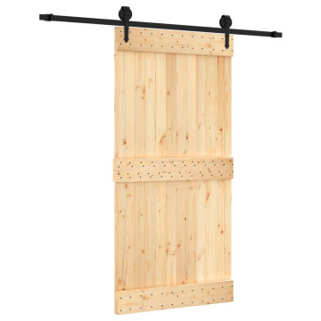 Tömör fenyőfa tolóajtó fémszerelék szettel 100 x 210 cm - utánvéttel vagy ingyenes szállítással