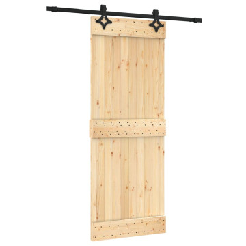 Tömör fenyőfa tolóajtó fémszerelék szettel 80 x 210 cm - utánvéttel vagy ingyenes szállítással