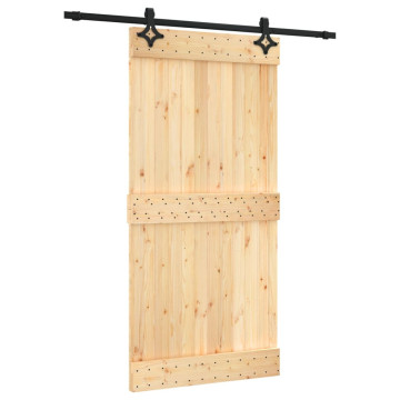 Tömör fenyőfa tolóajtó fémszerelék szettel 100 x 210 cm - utánvéttel vagy ingyenes szállítással