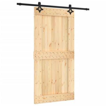 Tömör fenyőfa tolóajtó fémszerelék szettel 100 x 210 cm - utánvéttel vagy ingyenes szállítással