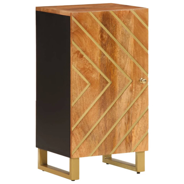 Barna és fekete tömör mangófa kisszekrény 40x33,5x75 cm - utánvéttel vagy ingyenes szállítással