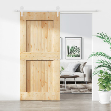 Tömör fenyőfa tolóajtó fémszerelék szettel 100 x 210 cm - utánvéttel vagy ingyenes szállítással