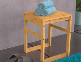 EISL bambusz fürdőszobai zsámoly 35x35x45 cm - utánvéttel vagy ingyenes szállítással