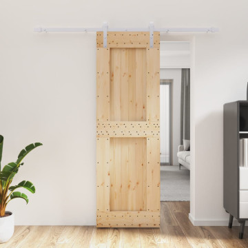 Tömör fenyőfa tolóajtó fémszerelék szettel 70 x 210 cm - utánvéttel vagy ingyenes szállítással