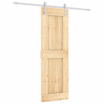Tömör fenyőfa tolóajtó fémszerelék szettel 70 x 210 cm - utánvéttel vagy ingyenes szállítással