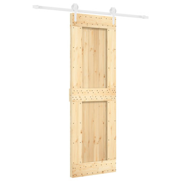 Tömör fenyőfa tolóajtó fémszerelék szettel 70 x 210 cm - utánvéttel vagy ingyenes szállítással