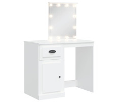 Fehér fésülködőasztal LED-lámpákkal 90x42x132,5 cm - utánvéttel vagy ingyenes szállítással