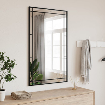 Fekete téglalap alakú vas fali tükör 60 x 100 cm - utánvéttel vagy ingyenes szállítással
