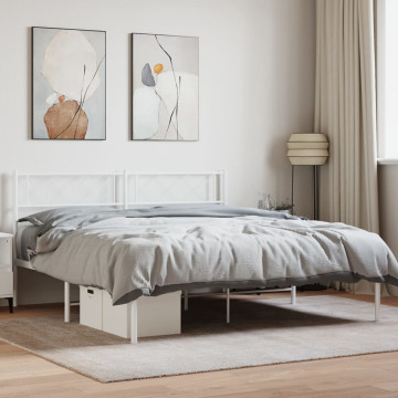 Fehér fém ágykeret fejtámlával 120 x 200 cm - utánvéttel vagy ingyenes szállítással