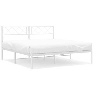 Fehér fém ágykeret fejtámlával 120 x 200 cm - utánvéttel vagy ingyenes szállítással
