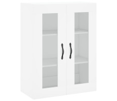 Magasfényű fehér szerelt fa fali szekrény 69,5 x 34 x 90 cm - utánvéttel vagy ingyenes szállítással