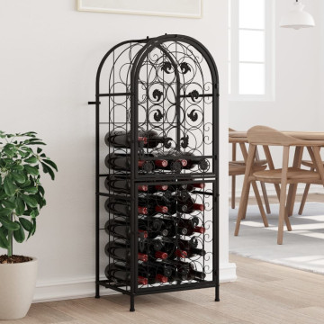 Fekete kovácsoltvas bortartó 41 palackhoz 45 x 36 x 120 cm - utánvéttel vagy ingyenes szállítással