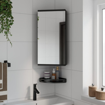 Fekete fürdőszobai tükrös sarokszekrény 30 x 24 x 60 cm - utánvéttel vagy ingyenes szállítással